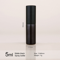 Mini 5ml 10ml atomiseur de parfum noir mat bouteilles de parfum rechargeables bouteille de pulvérisation d'atomiseur de parfum vide de taille de voyage