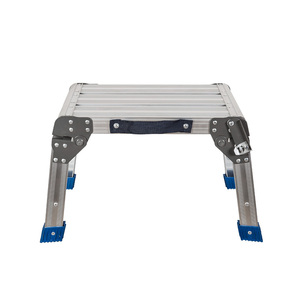 Plateforme de travail pliable en aluminium, marchepied pliable, pieds non en caoutchouc, tabouret de travail stable pour le travail en intérieur et en extérieur - Product Image 2