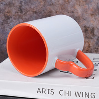 Mug à café en céramique changeant de couleur avec poignée en forme de cœur, cuillère intégrée, motif dessin animé, cadeau de bureau