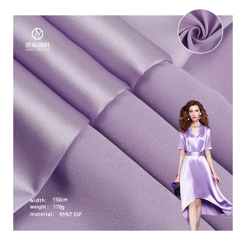 Günstiger Preis Spandex Satin Snow Textile Stoff 95% Polyester 5% Spandex Bright Woven Textile Für Braut Brautkleid Frauen