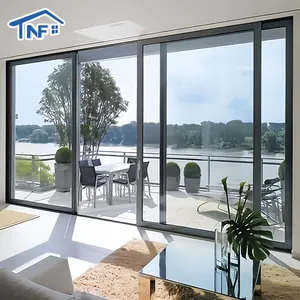 Nfrc Powder Coated Aluminum Frame Sliding Glass Door Aluminium Sliding Door With Mosquito Net