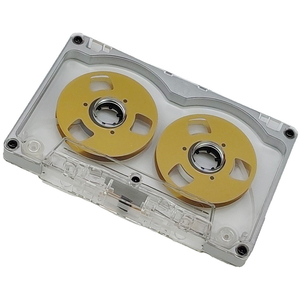Cinta de audio transparente personalizada, azul, de bobina abierta, en blanco, de 50 minutos, estilo vintage, para reproductor de casetes. - Product Image 5