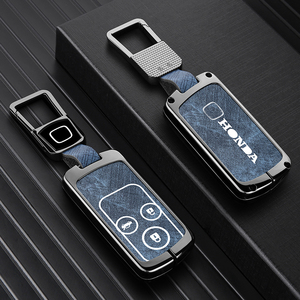 Funda de Cuero y Aleación de Zinc para Llaves de Coche <span class=keywords><strong>Honda</strong></span> Accord Civic Jade STEP WGN Elysion MPV, con Anillo para Llaves - Product Image 4