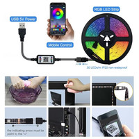 Tira de Luces LED RGB USB 5V con Controlador Inteligente, Flexible, Diodo 5050, Cinta de Luz con Opciones de Iluminación de Fondo para TV, Disponible en 1M 5M