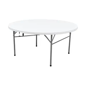 China Wholesale Waterproof Round Folding Wedding Round Fold-In-Half Banquet Dining Table Promotion