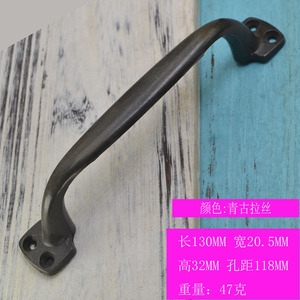 Arched Cabinet <b>Door</b> Handle <b>Black</b> Matte Zinc Alloy 120mm Drawer Pull Traditional Style Furniture Hardware - Product Image 2