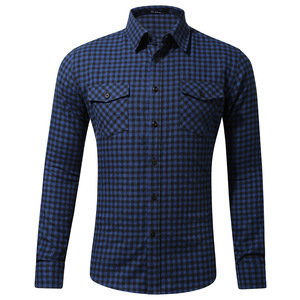 <span class=keywords><strong>Camicia</strong></span> <span class=keywords><strong>a</strong></span> <span class=keywords><strong>Quadri</strong></span> in Flanella di Cotone Premium OEM per <span class=keywords><strong>Uomo</strong></span>, Manica Lunga con Bottoni, <span class=keywords><strong>Camicia</strong></span> Casual con Due Tasche sul Petto - Product Image 6