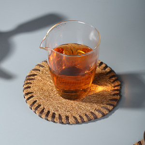 Handmade Natural Palm Fiber Coaster Circle 8cm 10cm 13cm 16cm 18cm 20cm Heat Insulating Tea Ceremony Accessory - Product Image 4