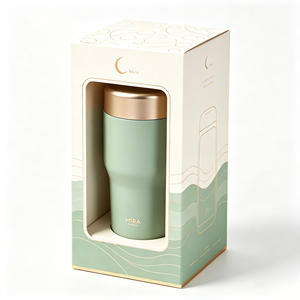 Boîte en carton ondulé personnalisée pliable avec logo imprimé pour solution d'emballage de bouteille d'eau en verre thermos en acier inoxydable - Product Image 6
