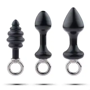 Plug Anal en métal en acier inoxydable 304 avec anneau de traction Plug Vaginal Stimulateur d'exercice Butt Plug Gay Sex Toys