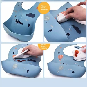Bavaglino per Bambini in Silicone Spesso, Bavaglino da Cena per Neonati, Asciugamano 3D con Motivi Animali Cartoon, Riutilizzabile e Impermeabile - Product Image 4