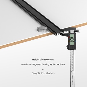 Lámpara de Riel Magnética Ultrafina, LED de Techo, Montaje en Superficie, Blanco y Negro, Focos de Riel Guía, Hogar, 6 mm - Product Image 3