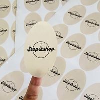 Stiker Kustom Logo Merek Bentuk Bulat Putih Label Kertas untuk Kemasan Kertas Tisu