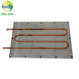 Custom Machining Aluminium Heart Sink Water Cooling Water Block Liquid Cooler With Copper Tube