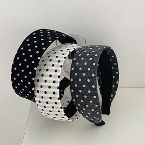 Viviblook Z314AS Diadema para mujer, nueva diadema negra y blanca con lunares y borde ancho, accesorios para el cabello de uso diario - Product Image 1