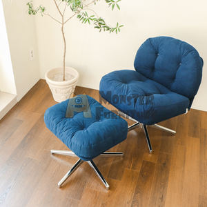 Ensemble fauteuil et pouf Le Muse, confort vibrant, vie moderne, velours côtelé, hauteur réglable, base stable, relaxation - Product Image 3