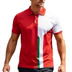 Men's Red White Green for Shirt Short Sleeve Digital Printed Logo Front Breathable Casual Knitted Polyester/Cotton 180g - Product Image 5
