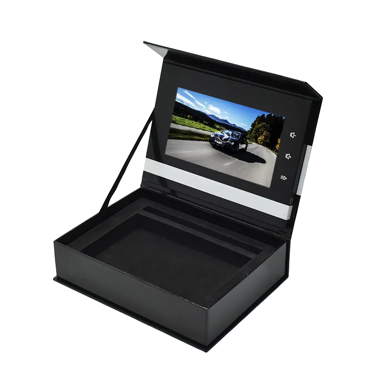 Özelleştirilmiş yüksek kaliteli promosyon manyetik Video hediye kutusu Lcd ekran Video ekran kutusu