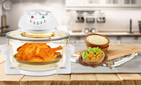Four halogène visible 17L à convection, turbo-cuiseur sans huile, en verre borosilicate haute résistance pour cuisine domestique