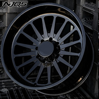 Jantes de camion de luxe NJQS noir mat à rebords profonds 8x170 8x180 8x6.5 22X12 24X12 24X14 26 28 30 pouces pour GMC, roues forgées