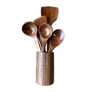 Wooden Spatula And Spoon <b>Set</b> 5 Pieces <b>Hand</b> <b>Wash</b> Only Kitchen Utensil Cooking Tool - Product Image 5