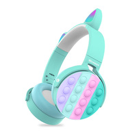 Casque audio sans fil 2026 CT-950 en silicone avec oreilles de chat, jouet anti-stress à bulles, mignon pour enfants avec micro