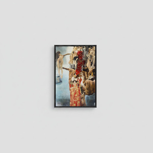 Elegant Art Nouveau Klimt Wall Decor: Flat Printed Canvas Artwork,<b>BLACK</b> <b>FRAMED</b> CANVAS - Product Image 2