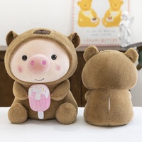 Nouvelle Peluche Capybara Glace Super Douce, Poupée Capybara en Peluche avec Doublure en Maille et Rembourrage PP, Oreiller d'Aide au Sommeil pour Enfants