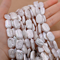 Perles d'eau douce baroques irrégulières 13*18mm, forme carrée blanche, perles en vrac pour la fabrication de colliers et bijoux, vente en gros