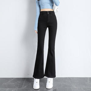 Women's High Waist Straight Leg Jeans Size XL Breathable Denim Bow Crystal Decoration Dark Wash Random Style High Street Animal - Product Image 6
