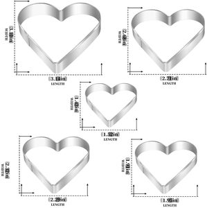 Ensemble de 5 <span class=keywords><strong>emporte</strong></span>-pièces en forme de cœur en acier inoxydable, petits moules à biscuits pour enfants, fêtes d'<span class=keywords><strong>anniversaire</strong></span> et de fin d'année - Product Image 2