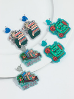 Boucles d'oreilles pendantes en acrylique, cœur romantique, papillon rose, à paillettes colorées, thème livre et bijoux, pour la Journée de la lecture et cadeau créatif pour la Journée des enseignants