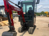 Mini-excavatrice Yanmar VIO17 d'occasion 100% d'origine japonaise, zéro recul, 1,7 tonne, moteur Yanmar, cabine fermée avec climatisation, prix bas