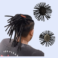 Perruque Dreadlocks Longues Tressées Mono pour Hommes, Prothèse Capillaire Masculine en Cheveux Indiens Remy