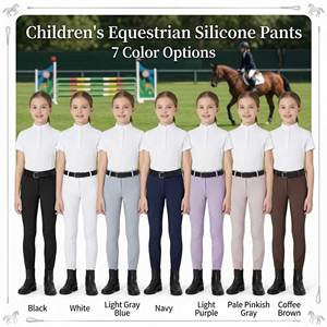 Culottes d'équitation de style western haut de gamme pour filles, taille haute, compression, grip en silicone, tissu durable, vêtements d'équitation, jodhpurs - Product Image 3