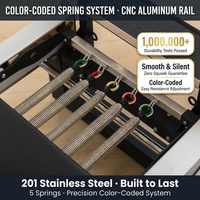 Machine de Pilates Reformer, sur rail en aluminium de qualité studio, précision CNC, équipement de fitness Pilates semi-surélevé, vente en gros
