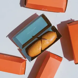 Длинная коробка для гамбургеров, оптовая продажа, упаковка для сэндвичей, коробка для хот-догов с логотипом на заказ