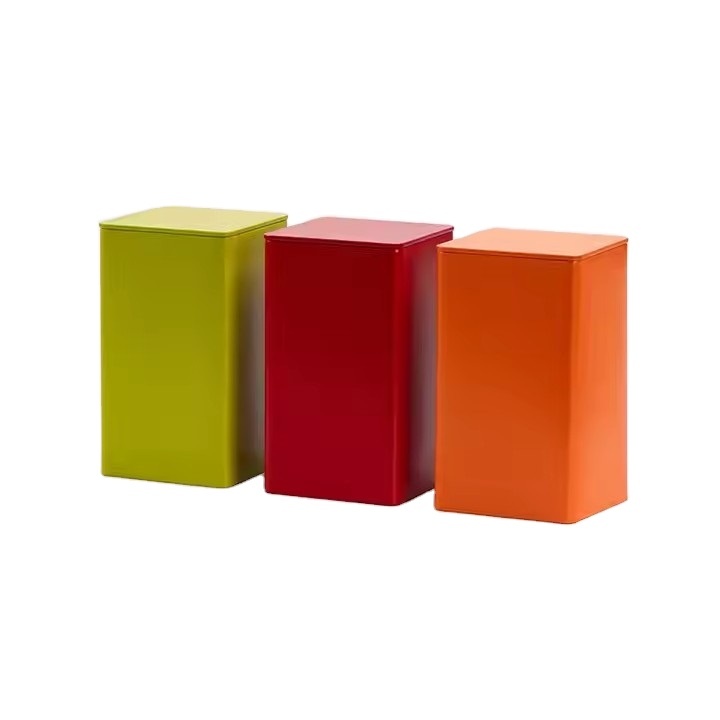 Empty Airtight Rectangle Tea Container Tin