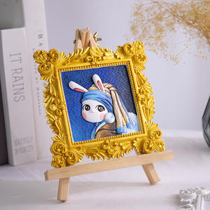 Estilo de dibujos animados pintado a mano acrílico relleno Digital <span class=keywords><strong>pintura</strong></span> al óleo jugar conejo tesoro tres vías alivio lindo conejo DIY impresión - Product Image 1