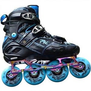 Patins à roulettes de slalom <span class=keywords><strong>Thunder</strong></span> No.1 JU-F Storm Inline Roller Skates S4 FSK Freestyle Brake Skates - Product Image 1