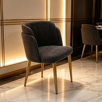 Fauteuil moderne en velours vert de style nordique avec pieds en métal, canapé d'appoint rembourré pour salle à manger, mobilier de bureau à domicile, type panneau MDF