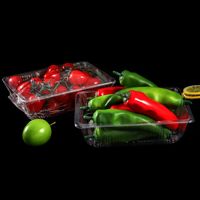 Barquette en PET transparente de qualité alimentaire pour l'emballage de légumes, fruits et œufs (marque OEM)
