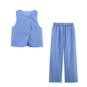 TAOP & ZA nuove strisce 2025 da donna senza moda Casual Versatile stile europeo e americano pantaloni a vita media 6929414 5427866 - Product Image 1