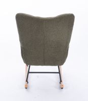 Fauteuil à bascule pour chambre d'enfant, fauteuil de salon Teddy avec base en bois, profondeur 36 pouces, vert