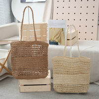 Sac fourre-tout de luxe fait main, sac de plage en paille tressée écologique, grande capacité, tendance transfrontalière personnalisable pour l'été