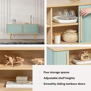 كومبوهيوم 53 "خزانة زرقاء مع أبواب و كريدنزا ، أرفف وسائط حديثة مع مساحة تخزين - Product Image 2