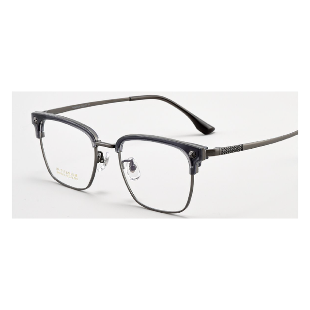 New Solid Pattern Titanium Eyeglass Frames with Near-Sighted Flat Lenses Beta Titanium Square Optical Glasses