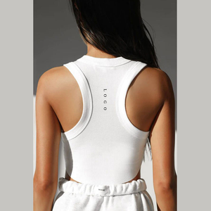 Top Corto Estivo da <span class=keywords><strong>Donna</strong></span> 2026 di Alta Qualità, Top Basic a <span class=keywords><strong>Costine</strong></span> Bianco con Logo Personalizzato, Top Corto Personalizzato in Offerta - Product Image 4