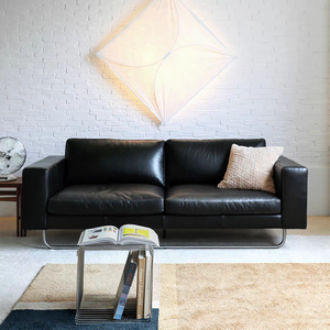 <span class=keywords><strong>Canapé</strong></span> design antique en cuir pudding avec pieds en acier inoxydable <span class=keywords><strong>pour</strong></span> trois personnes <span class=keywords><strong>pour</strong></span> le salon - Product Image 2