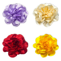 Verkoop van Europa Amerika 20cm glanzende satijnen bloemen DIY elegante vier seizoenen broches corsages haarbloemen accessoires